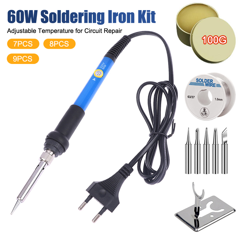 Electronics Repair Kit With Soldering Iron - Adjustable Temp 220V 60W Electric Soldering